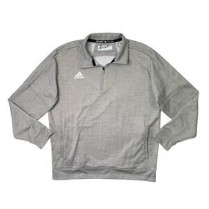 Adidas Sweatshirt Mens XL Extra Large Ash Grey Fleece Lined Team Issue Pullover